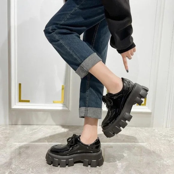 casual lace-up platform platform shoes - Picture 3 of 5